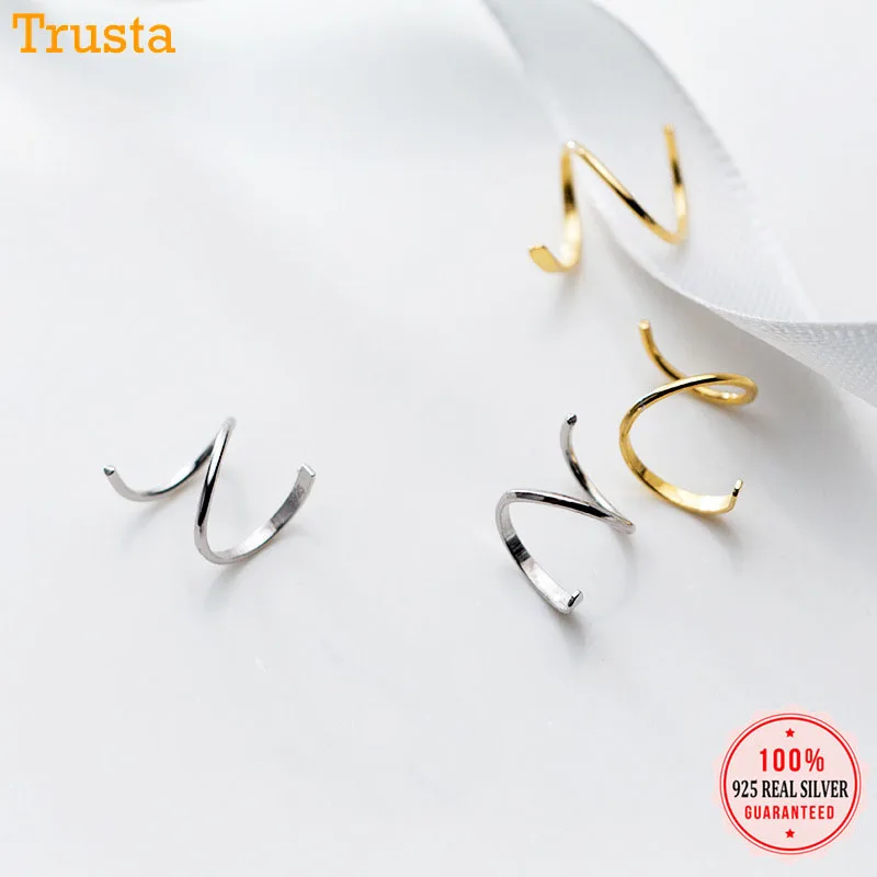 Trustdavis, 925 пробы, серебряное, женское, змеиное, спиральное, ушное кольцо, пряжка, плотно Упакованные, мини, двойное кольцо, серьги DA454
