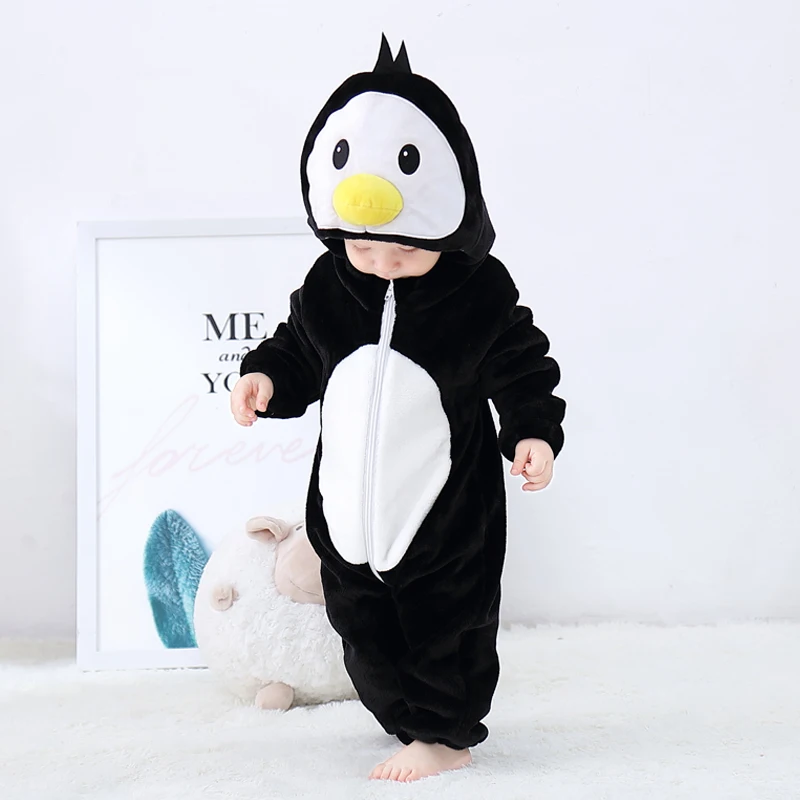 Милые детские комбинезоны; Одежда для мальчиков и девочек; костюм для новорожденных; комбинезон для младенцев; зимняя Пижама с обезьянкой; ropa bebe recem nascido - Цвет: Penguin