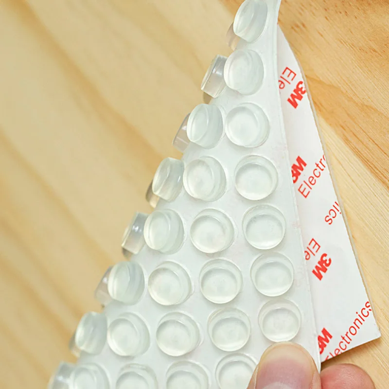 Door Stopper Silicon Rubber Kitchen Transparent Self-Adhesive Damper Buffer Furniture Hardware Kitchen Cabinet Door Stop Bumper