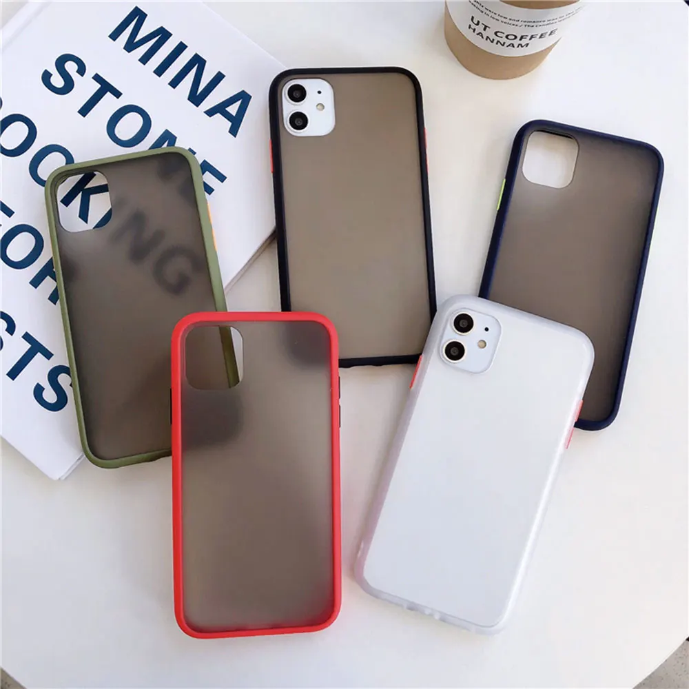 KISSCASE Luxury Shockproof Case For iPhone 6 6S 7 8 Plus X XR XS Max 11 Pro Matte Transparent Coques |