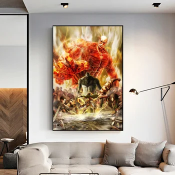 

Attack on Titan Anime Poster Canvas Painting Prints Wall Art Home Decor No Frame