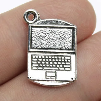 

Wholesale Jewelry Lots Antique Silver Color 21x13mm Laptop Computer Charms Diy Craft Supplies 80 Pieces