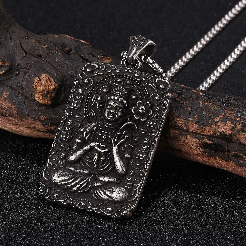 Модные креативные подвески из нержавеющей стали с изображением китайского Будды