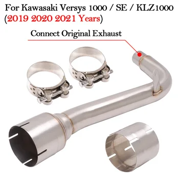 For Kawasaki Versys 1000 KLZ1000 2019 2020 2021 Motorcycle Exhaust Muffler Escape Moto Catalytic Delete Connect Middle Link Pipe