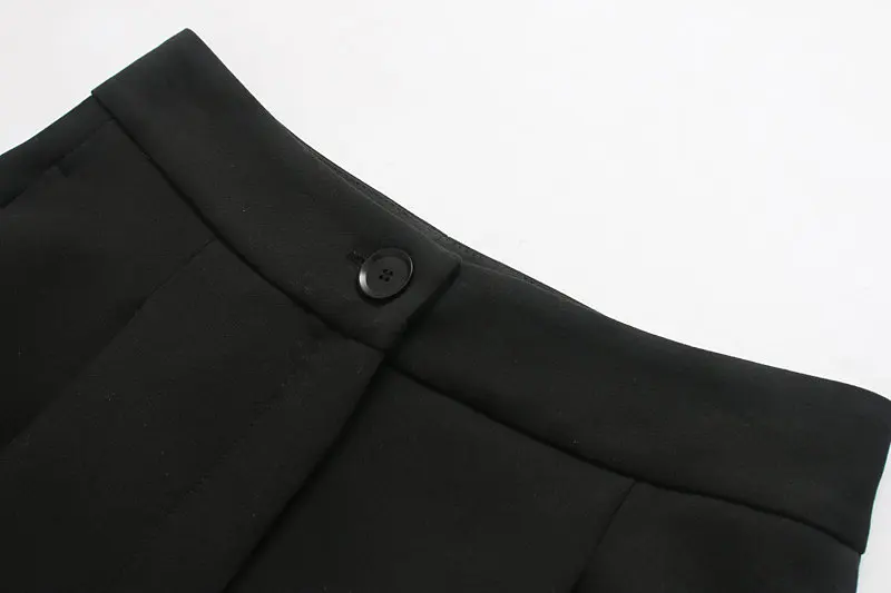 Винтажные стильные базовые черные женские штаны-шаровары, модные женские ботильоны на молнии с карманами, повседневные штаны