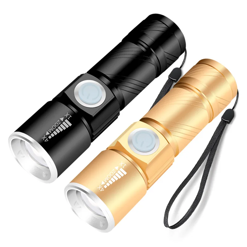 

USB rear flashlight backlight convenient power LED 3 mode mini flashlight waterproof zoom focus lamp USB charger lighting