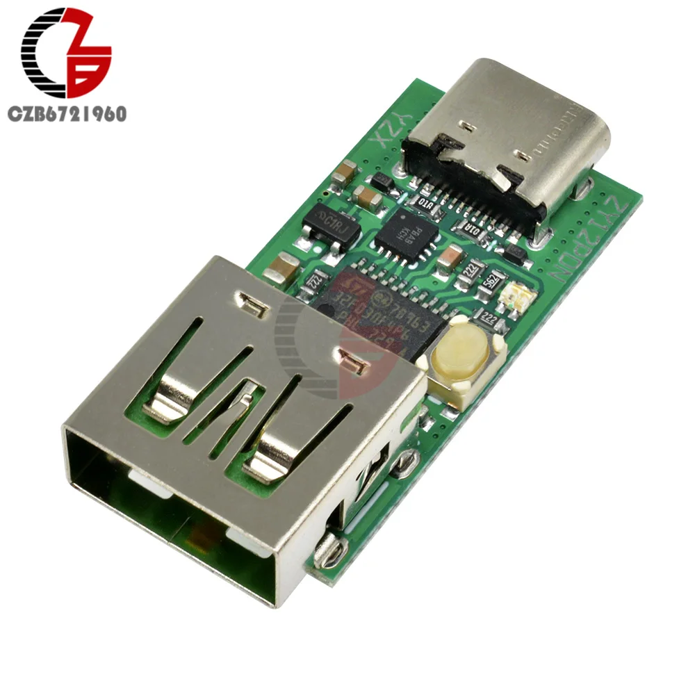 100W USB-PD USB-C Type-c PD3.0 PD2.0 to DC Scam Spoof Fast Charge Trigger Detector Power Supply Regulator Module for Notebook