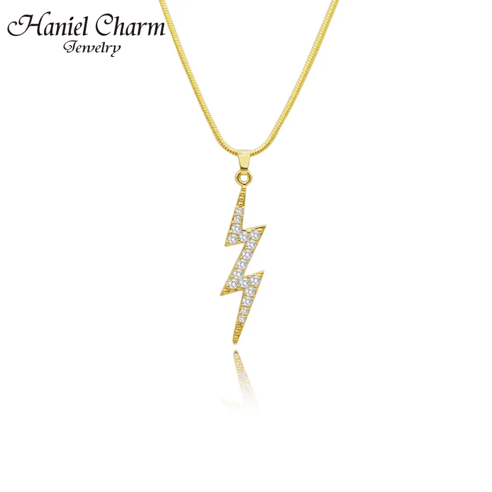 

Haniel Popular Charm Gold Color Plated Lightning Necklace Pendant For Girlfriend Gifts Women Jewelry