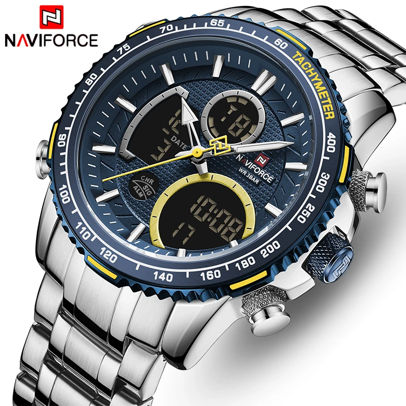 NAVIFORCE Reloj de marca de lujo para hombre, pulsera de cuarzo masculina  de reloj, con cronógrafo,reloj hombre,reloj pulsera,relojes para hombre,relojes  hombre,reloj militar hombre,regalo hombre,reloj de hombre|Relojes de  cuarzo| - AliExpress