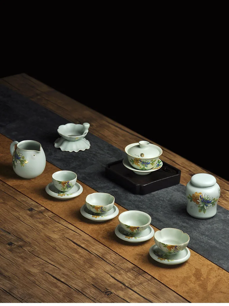 Чайная коробка, керамическая банка для хранения Tieguanyin, чайная посуда, контейнер, цветочный чай, Caddy, кофейные зерна, держатель, аксессуары, украшение