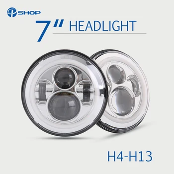 

45W 30W 7 Inch Round Led Headlight with Angel Eye Auto for Russian Cars Jeep Wrangler Niva Lada 4x4 Car-styling 12V 24V