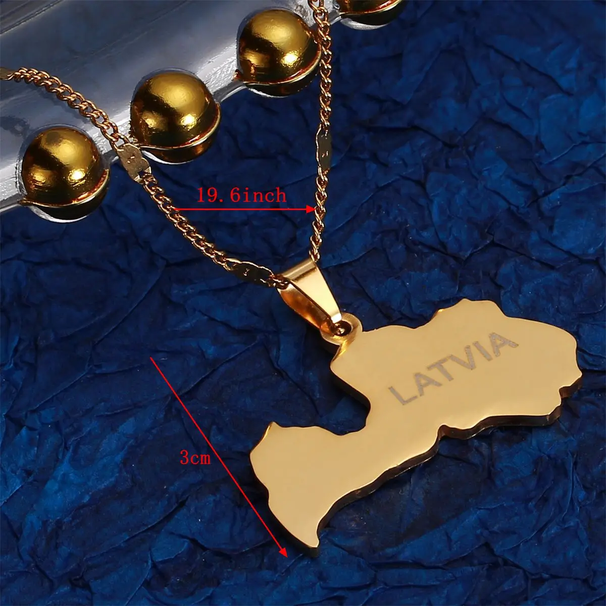 Stainless Steel Trendy Latvia Map Pendant Necklace Latvijas Republika Maps Charm Jewelry 2