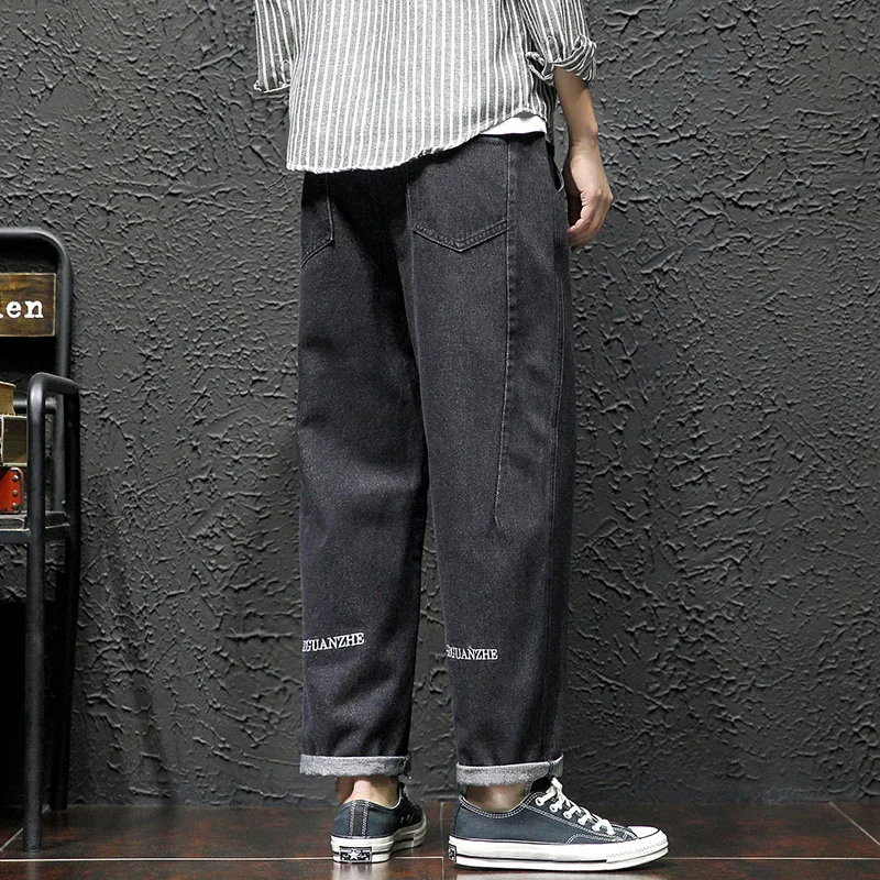 

Ancient Also Men'S Wear 2020 Spring New Style Large Size Casual Jeans Men Capri Pants Embroidered Straight-Cut Pants Men's