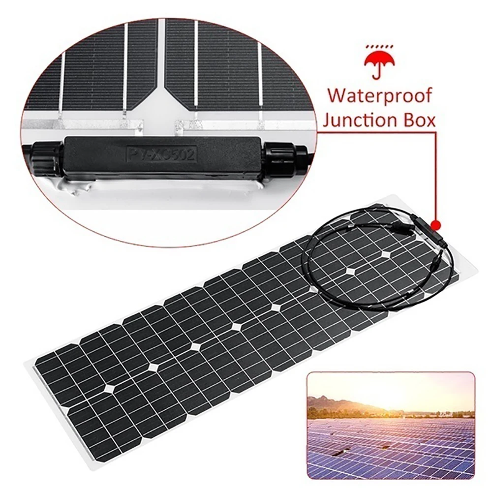 50W 100W 12V flexible solar panel 150w 200w solar panel caravan van Upgraded 10A /20A Solar Charge Controller for Car RV Marine