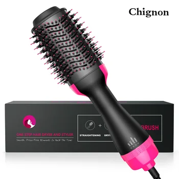 1000W Hair Dryer Hot Air Brush Styler and Volumizer Hair Straightener Curler Comb Roller One Step Electric Ion Blow Dryer Brush 1
