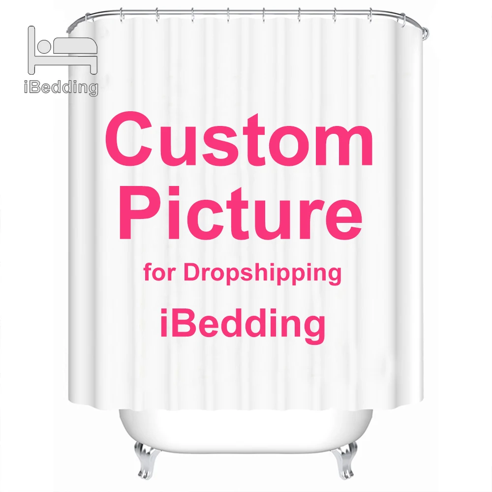 Shower Curtain Bathroom Waterproof Curtains Photo Polyester Bath Decor With Hooks