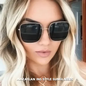 

Mazatlan 2019 New Retro Square Sunglasses Women Vintage Gradient Shades Ladies Sun Glasses Female Luxury Brand Design Eyewear