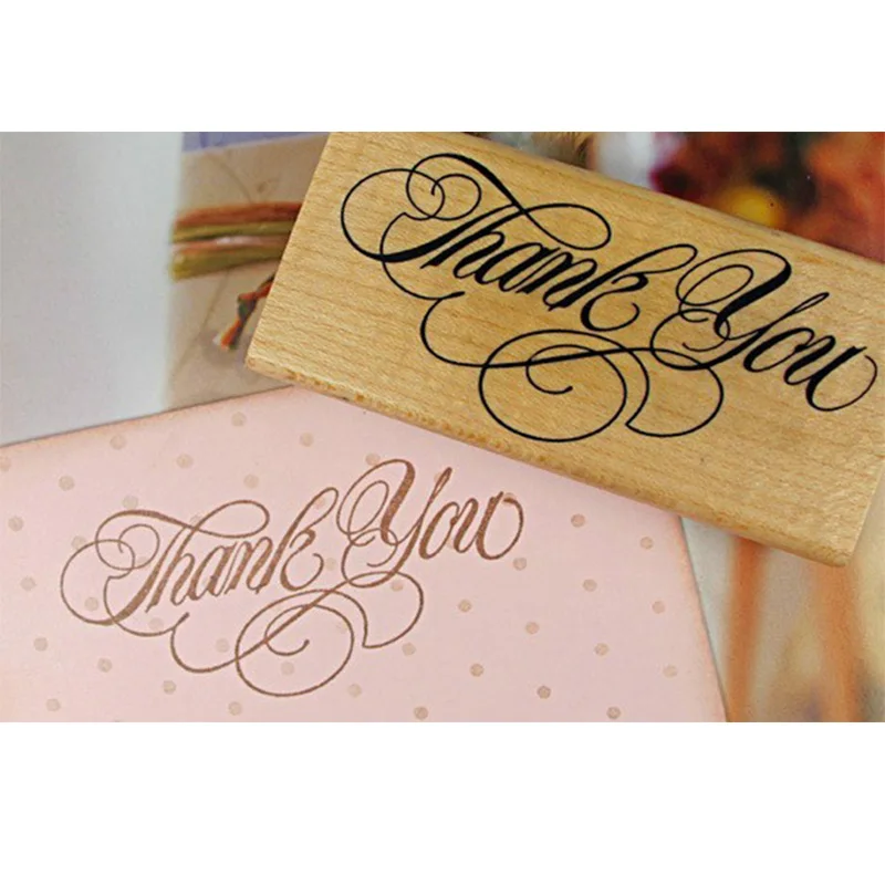 Деревянные штампы с надписью Thank you 1 шт. резиновый штамп для скрапбукинга