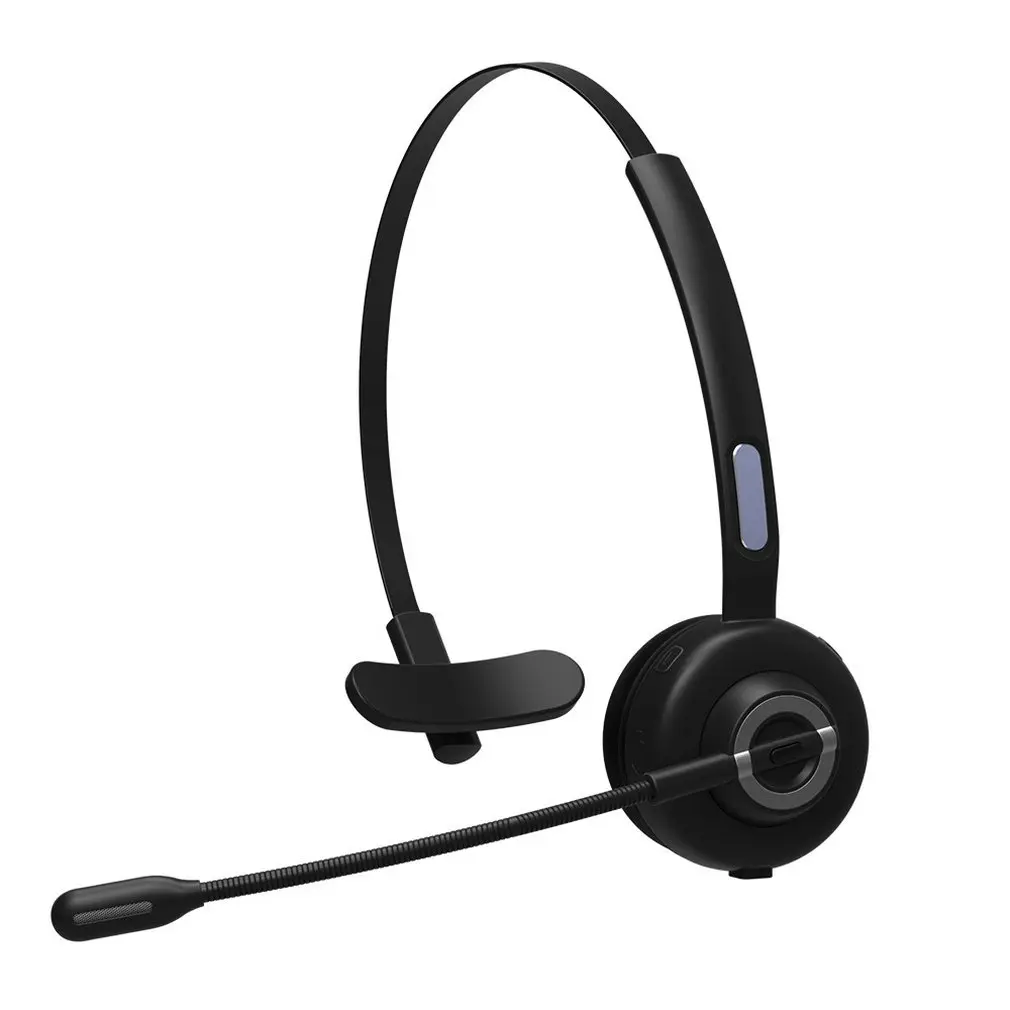 Wireless 5 0 Business Call Intelligent Noise Cancelling Call Headset Black with Charging Stand Convenient