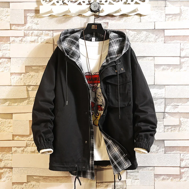 

New Fake Two-Piece Jacket Men's Oversize Jacket Hong Kong Style Jacket Men Fashion Coat Size M-5XL