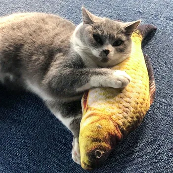 

Hot Sale 3D Fish Plush Cat Pet Toy Interactive Gifts Fish Catnip Toys Stuffed Pillow Doll Simulation Fish Playing Toy for Pet