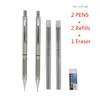 2PCS/Lot High quality metal mechanical pencil 0.5 0.7 0.9mm refills Office school student writing painting stationery 6