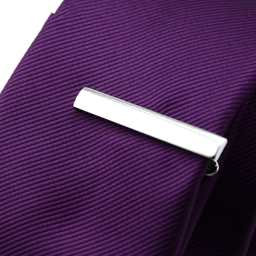 Металлические маленькие зажимы для галстука, мужские вечерние рубашки, маленькие зажимы для галстука, минималистичные классические трендовые повседневные Простые Серебряные подарки высокого качества - Окраска металла: Серебристый