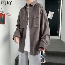 PFHQ – chemise à manches longues pour homme, vêtement d'outillage, à la mode, Style coréen, ample, Couple, décontracté, tendance, 21D3396, nouvelle collection automne 2021