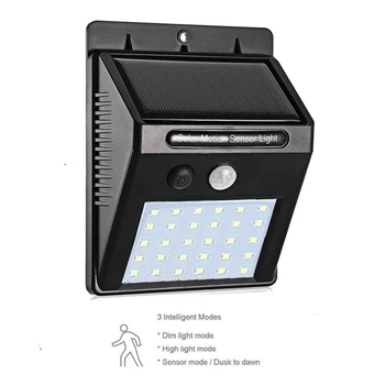 

1-4Pcs Solar operated wall lamp radar sensor 30 LED outdoor waterproof solar lights energy saving garden pathway yard ground law