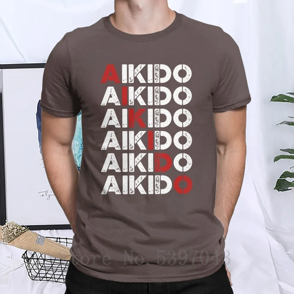 Men T Shirt Aikido Awesome Short Sleeve Tee Shirt Vintage Tops Cotton Adult T-Shirt Crewneck men's t-shirt cotton tee shirt men