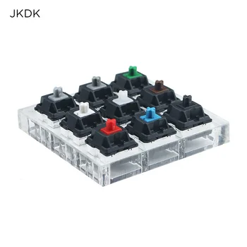 شراءالاكريليك لوحة المفاتيح تستر البلاستيك Keycap العينات ل الكرز MX مفاتيح 9 مفاتيح مع شفاف Keycap أسود أحمر براون الأزرق التبديل