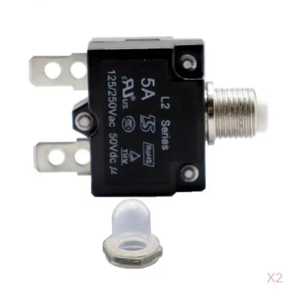 2x 5Amp Кнопка ручной сброс тепловой выключатель перегрузки|Аксессуары для