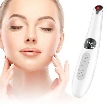 

Electric Eye Massager Vibration Heated Anti-Ageing Eye Wrinkle Massager Puffiness Dark Circle Removal LED Screen Beauty Care Pen