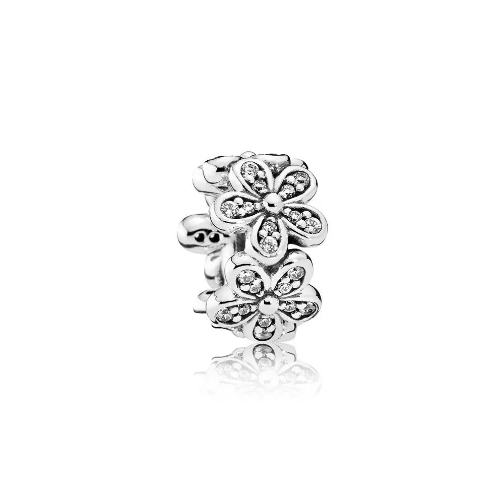 Новый реальные 925 пробы серебро Dazzling Daisies Spacer Шарм соответственные Пандоре