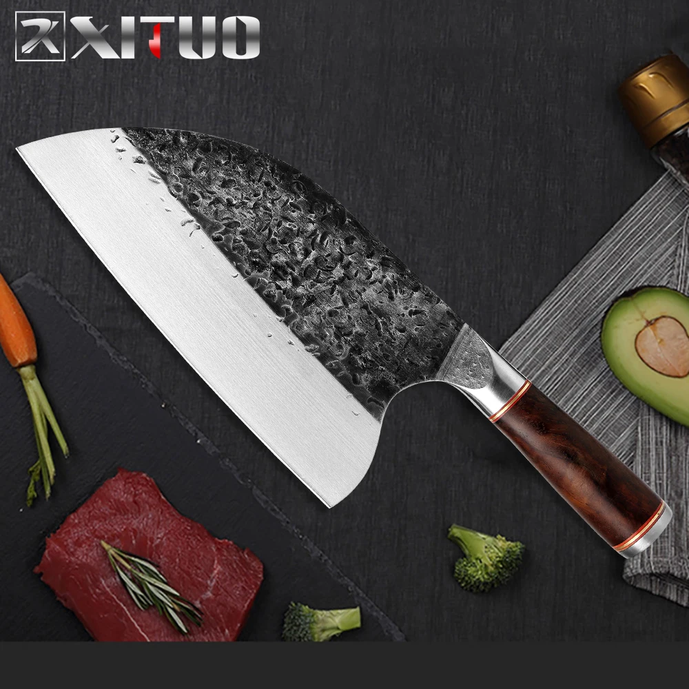Кухонный нож XITUO шеф-повара ручной работы из высокоуглеродистой стали кованый