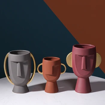

INS STYLE ROOM DECORATION HUMAN FACE CERAMIC VASE LIVING ROOM HOME ORNAMENTS