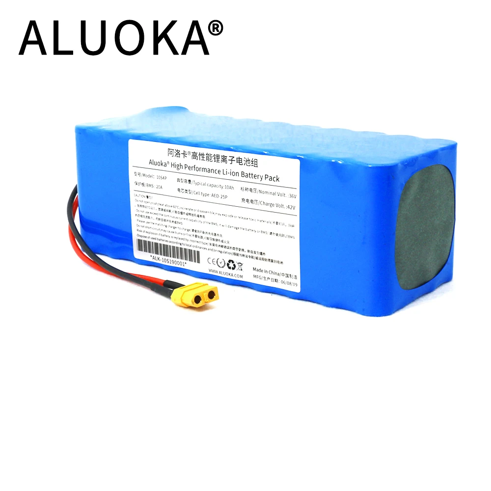 

ALUOKA 10S4P 36V 42V 10Ah 12Ah 13Ah 18650 Lithium ion Battery Pack Electric Bike Scooter 250W 350W 500W 600W MOTOR BMS Charger