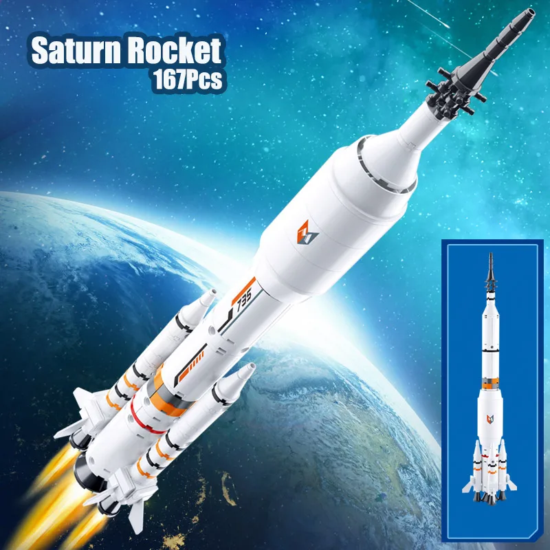 Космическая станция серии наборы с проводником космический челнок Сатурн ракета Buidling блоки игрушки как рождественские подарки для детей