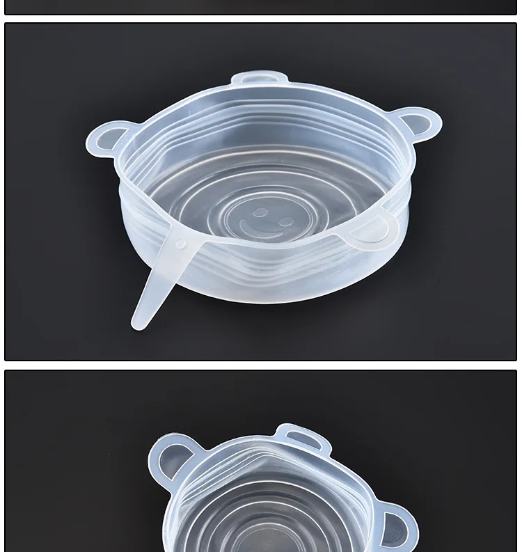 Multi-functional Silica Gel Fruit& Vegetable Lids Six Pieces Set Kitchenware-la Shen Gai Refrigerator Plastic Wrap