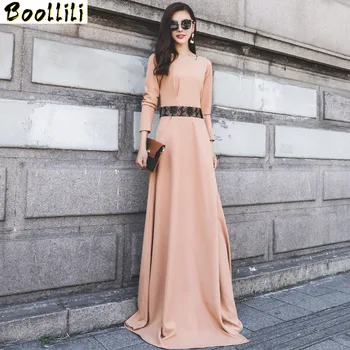 

Boollili Robe Longue Maxi Dress 2020 Ladies Elegant Autumn Dresses Vestidos Plus Size Yellow Dress Women Slim Long Dresses