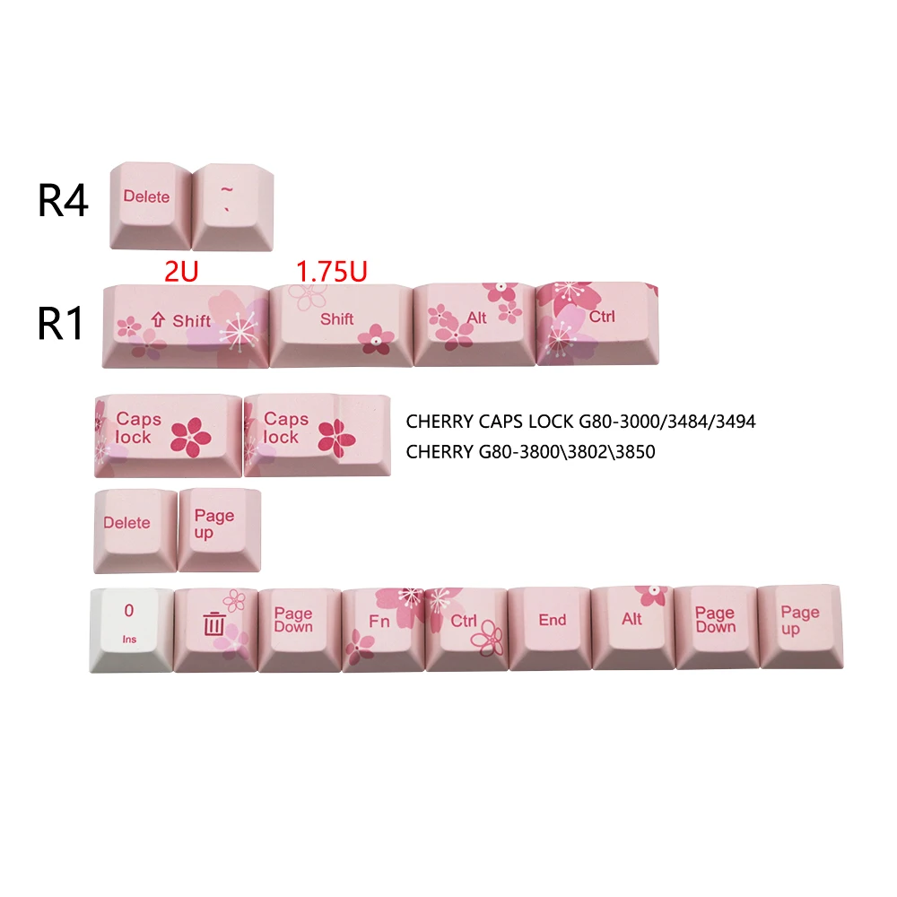 Cherry blossom 126 Keys Full Set Mechanical Keyboard Keycap PBT Five Face Dye-Sublimation Keycaps For Mechanical keyboard Cherry blossom 126 Keys Full Set Mechanical Keyboard Keycap PBT Five Face Dye-Sublimation Keycaps For Mechanical keyboard