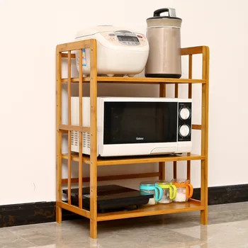 

Multifunctional Layer-space Adjustable Microwave Oven Bamboo Rack Kitchen Organizer Shelf Kitchen Storage Rack Dish Rack