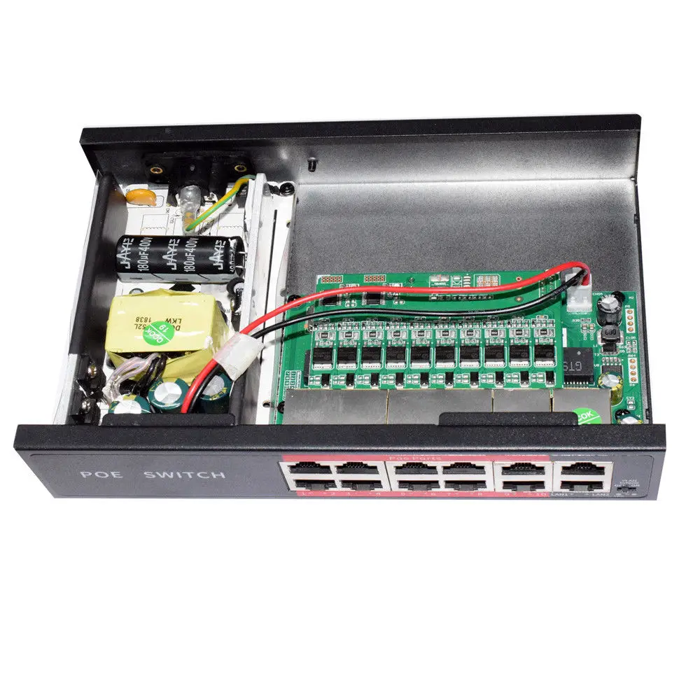 10+ 2 порта 48 в 140 Вт PoE коммутатор IEEE802.3at/af выключатель питания Ethernet 6 8 CH для ip-камера для записи видео по сети