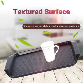 

10pcs Food Tray Dinner Tray Cafeteria Tray Café Standard Cafeteria Fast Food Service Tray Rectangular Non-slip Surface