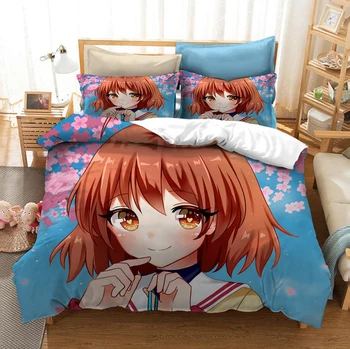 

Anime CLANNAD 3D Printed Bedding Set Duvet Covers Pillowcases Comforter Bedding Set Bedclothes Bed Linen(NO sheet)