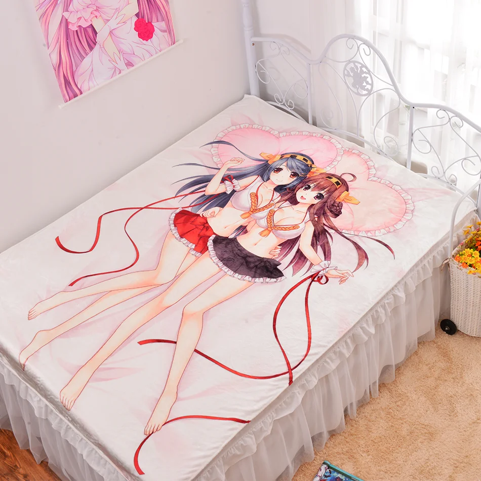 Аниме Kantai Коллекция персонажей Kongō& Haruna фланелевое одеяло простыни 150 см x 200 см