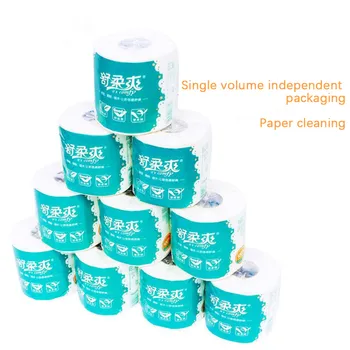 

Printed Cored Paper Household Web Paper Wood Pulp Toilet Paper Towels 4-layer Skin-friendly Paper Towels New 2020#