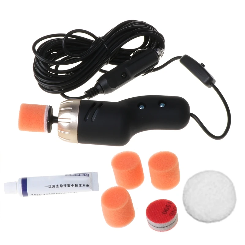 Juego de pulidora eléctrica para coche, máquina de encerado de limpieza y pulido, reparador para arañazos de superficies portátil, herramienta de cuidado automático, 1 Set