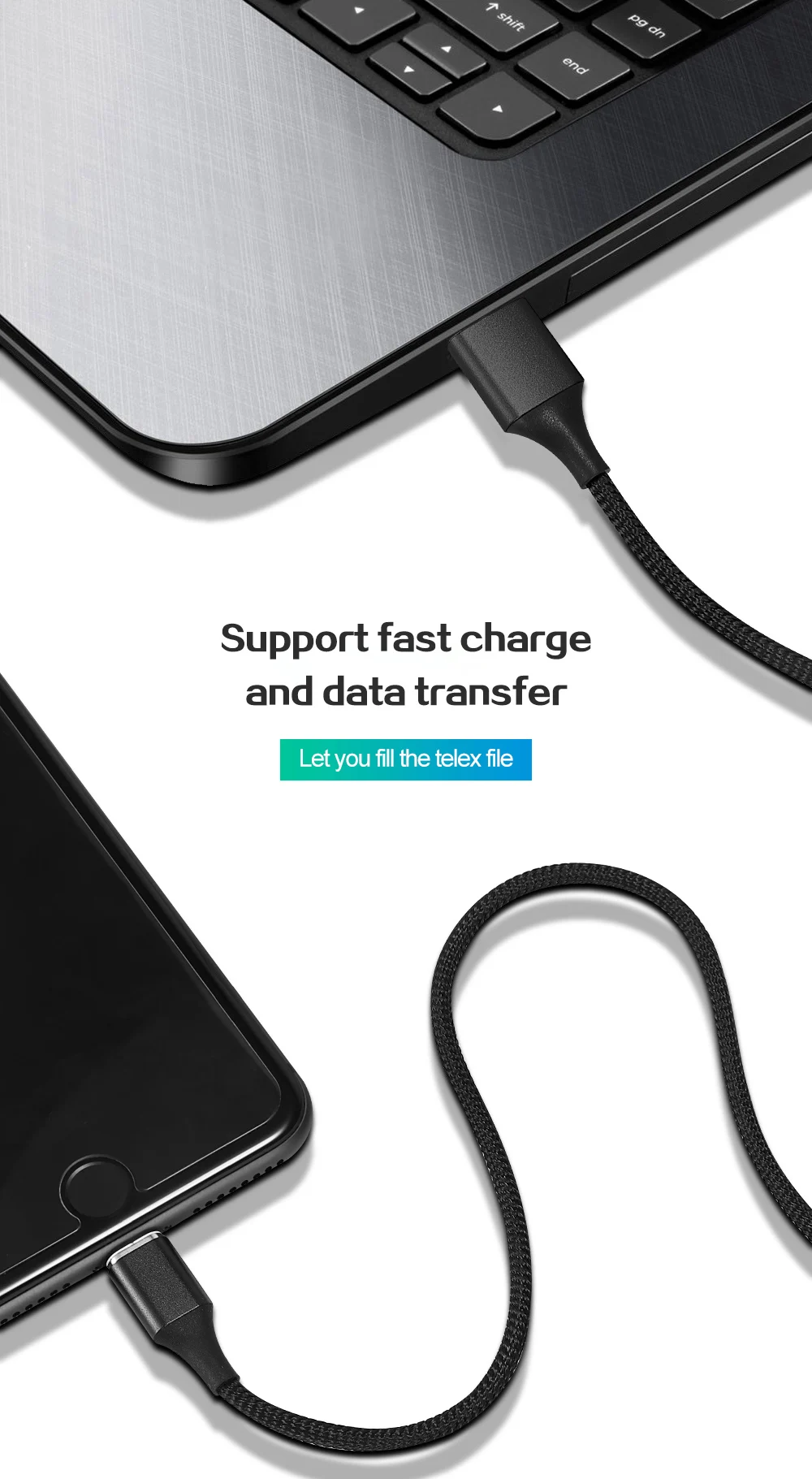 Магнитный кабель 3A для быстрой зарядки, кабель Micro USB type C для Android iPhone X XS MAX XR, магнитный usb-кабель для зарядки, нейлоновый шнур для передачи данных