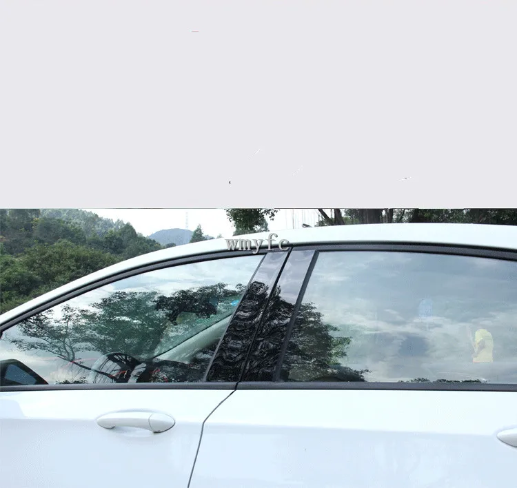 Подходит для 2012 13 14 15 Хонда сrv CR-V 6 шт. Глянцевая ПК Windows наклейки для стоек отделкой автомобильные аксессуары